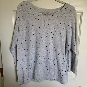 LOFT Dolman Sleeve Star Print Cotton Sweater